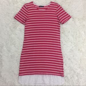Tommy Hilfiger Pink White Striped T-Shirt Dress Size XS